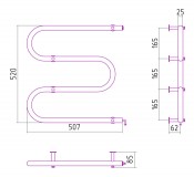 Стилье (Сунержа) Электрика M 00400-5050 | электрический полотенцесушитель 500х500