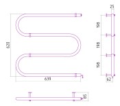 Стилье (Сунержа) Электрика M 00400-6060 | электрический полотенцесушитель 600х600