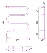 Стилье (Сунержа) Электрика MS 00401-7050 | электрический полотенцесушитель 700х500