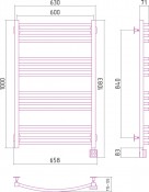 Сунержа Аркус 00-0533-1060 | электрический полотенцесушитель 1000x600 (правый)