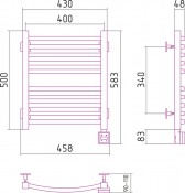 Сунержа Аркус 00-0530-5040 | электрический полотенцесушитель 500x400 (левый) скрытое подключение