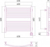 Сунержа Аркус 00-0533-6060 | электрический полотенцесушитель 600x600 (правый)