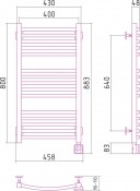 Сунержа Аркус 00-0531-8040 | электрический полотенцесушитель 800x400 (правый) скрытое подключение