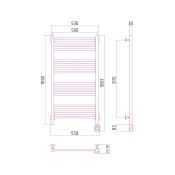 Сунержа Модус 00-0527-1050 | электрический полотенцесушитель 1000x500 скрытое подключение