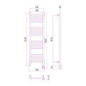 Сунержа Модус 00-0527-1230 | электрический полотенцесушитель 1200x300 скрытое подключение